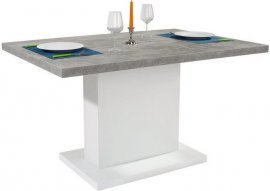 Blagovaonski stol Lavina 2 Bijela+Cement