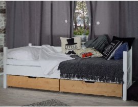 Krevet Marjetica - 90x200 cm - bijela+natur