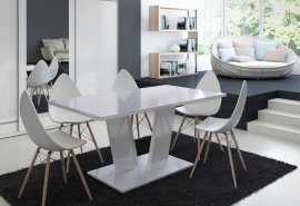 Blagovaonski stol Bono 160x90 cm - bijeli visoki sjaj