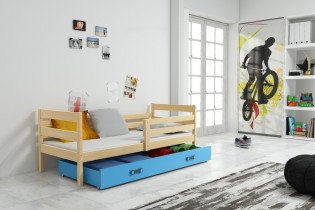 Dječji krevet Eryk - 80x190 cm - borovina/plava