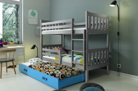 Krevet na kat Kubus s dodatnim ležajem - 80x190 cm - graphite/plava