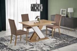 Blagovaonski stol na razvlačenje Xarelto 130/175 cm - hrast lancelot/bijela