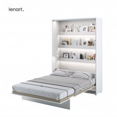 Krevet u ormaru Lenart - Bed Concept 01 - 140x200 cm - bijela visoki sjaj