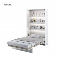 Krevet u ormaru Lenart - Bed Concept 02 - 120x200 cm - bijela visoki sjaj 