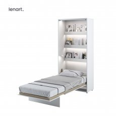 Krevet u ormaru Lenart - Bed Concept 03 - 90x200 cm - bijela visoki sjaj 