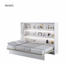 Krevet u ormaru Lenart - Bed Concept 04 - 140x200 cm - bijela visoki sjaj 