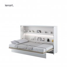 Krevet u ormaru Lenart - Bed Concept 05 - 120x200 cm - bijela visoki sjaj 