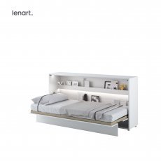 Krevet u ormaru Lenart - Bed Concept 06 - 90x200 cm - bijela visoki sjaj 