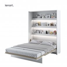 Krevet u ormaru Lenart - Bed Concept 12 - 160x200 cm - bijela visoki sjaj