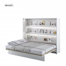 Krevet u ormaru Lenart - Bed Concept 14 - 160x200 cm - bijela visoki sjaj 