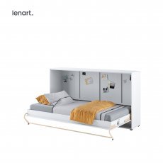 Krevet u ormaru Lenart - Concept Pro 06 - 90x200 cm - bijela visoki sjaj 