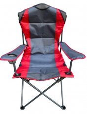 Sklopiva stolica za kampiranje - siva/crvena