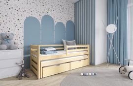 Dječji krevet s dodatnim ležajem Senso - 90x200 cm - Bor