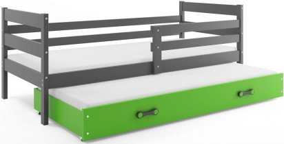 BMS Group - Dječji krevet Eryk s dodatnim ležajem - 90x200 cm - graphite/zelena
