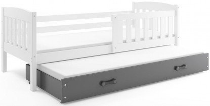 BMS Group - Dječji krevet Kubus s dodatnim ležajem - 90x200 cm - bijela/graphite