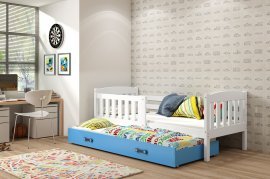 BMS Group - Dječji krevet Kubus s dodatnim ležajem - 90x200 cm - bijela/plava