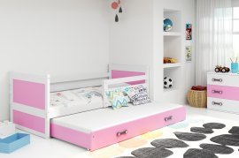 BMS Group - Dječji krevet Rico s dodatnim ležajem - 80x190 cm - bijela/roza