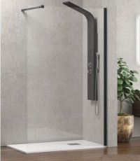 Tuš staklo Walkin 1 Nero 60x200