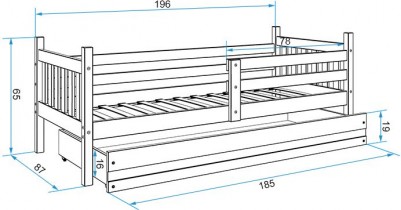 BMS Group - Dječji krevet Carino - 80x190 cm - bijela/roza