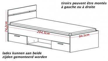 Fola - Krevet Michigan 90x200 cm - sonoma hrast