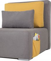 Fola - Fotelja s ležajem Ambi - siva + narančasta