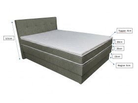 Fola - Boxspring krevet Merlin Pocket - 120x200 cm