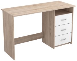 Pisaći stol Aristote - bijeli/hrast