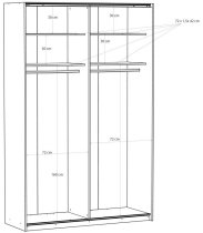 Fola - Garderobni ormar s kliznim vratima Fittio - 150 cm