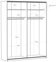Fola - Garderobni ormar s kliznim vratima Fittio -180 cm