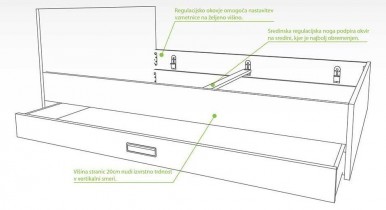 Kerles - Krevet Neo s ladicom - 180x190 cm