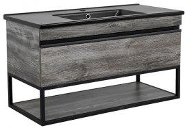Ormarić s umivaonikom Loft Iron Nero Moras 100 zidni