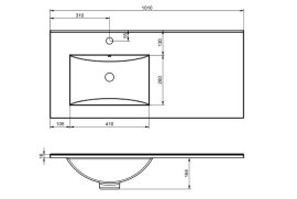 Aqua Rodos - Nadgradni umivaonik Flat 100 Left Basin