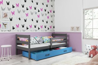 Dječji krevet Eryk - 80x190 cm - graphite/plava
