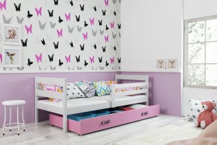 Dječji krevet Eryk - 90x200 cm - bijela/roza
