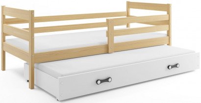 BMS Group - Dječji krevet Eryk s dodatnim ležajem - 80x190 cm - borovina/bijela
