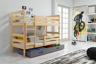 Krevet na kat Eryk - 80x160 cm - borovina/graphite