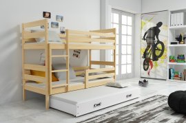 Krevet na kat Eryk s dodatnim ležajem - 80x160 cm - borovina/bijela