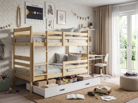 BMS Group - Krevet na kat Eryk s ladicom - 90x190 cm - bor/bijela