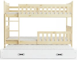 BMS Group - Krevet na kat Kubus s dodatnim ležajem - 90x200 cm - borovina/bijela