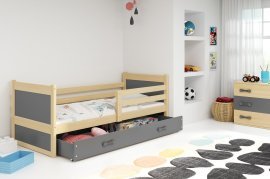 Dječji krevet Rico - 80x190 cm - borovina/graphite