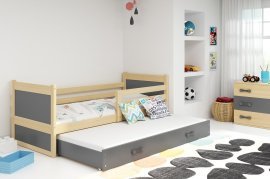 BMS Group - Dječji krevet Rico s dodatnim ležajem - 80x190 cm - borovina/graphite