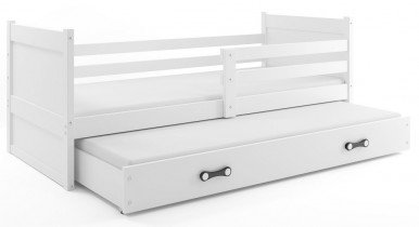 BMS Group - Dječji krevet Rico s dodatnim ležajem - 90x200 cm - bijela/bijela