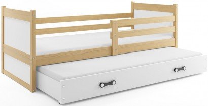 BMS Group - Dječji krevet Rico s dodatnim ležajem - 90x200 cm - borovina/bijela