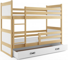 BMS Group - Krevet na kat Rico s ladicom - 80x190 cm - borovina/bijela
