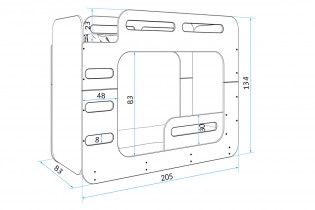 BMS Group - Krevet na kat Max-2 - 80x200 cm