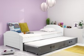 BMS Group - Dječji krevet Lili s dodatnim ležajem - 90x200 cm - bijela/graphite