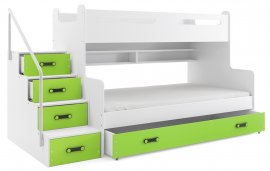 BMS Group - Krevet na kat Max-3 - 120x200 cm - bijela/zelena