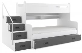BMS Group - Krevet na kat Max-3 - 120x200 cm - bijela/graphite