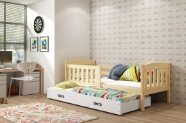 Dječji krevet Kubus s dodatnim ležajem - 80x190 cm  - borovina/bijela