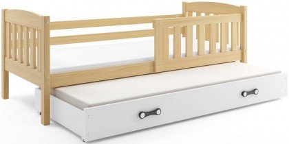BMS Group - Dječji krevet Kubus s dodatnim ležajem - 90x200 cm - borovinaovina/bijela
